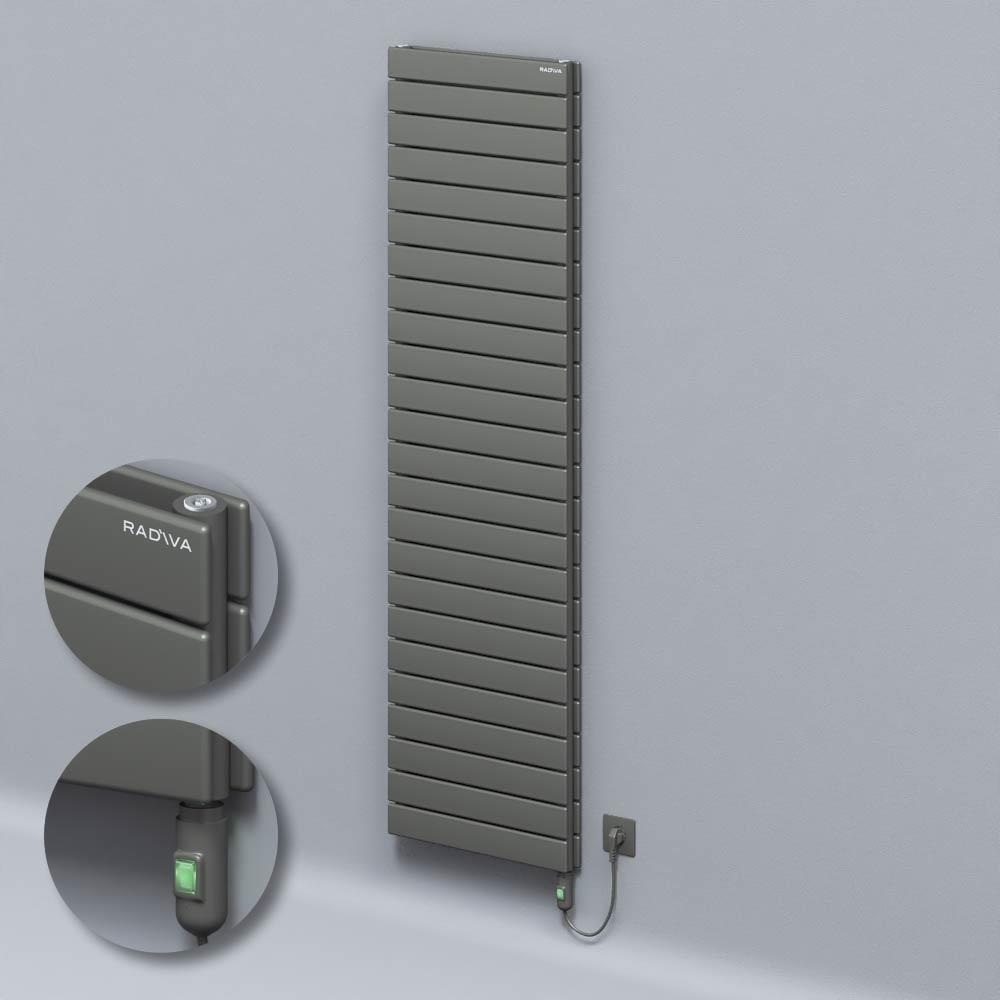 Tip 20H Elektrikli Çelik Dekoratif Radyatör 1772x500 Antrasit (On/Off Düğmeli) 1500W