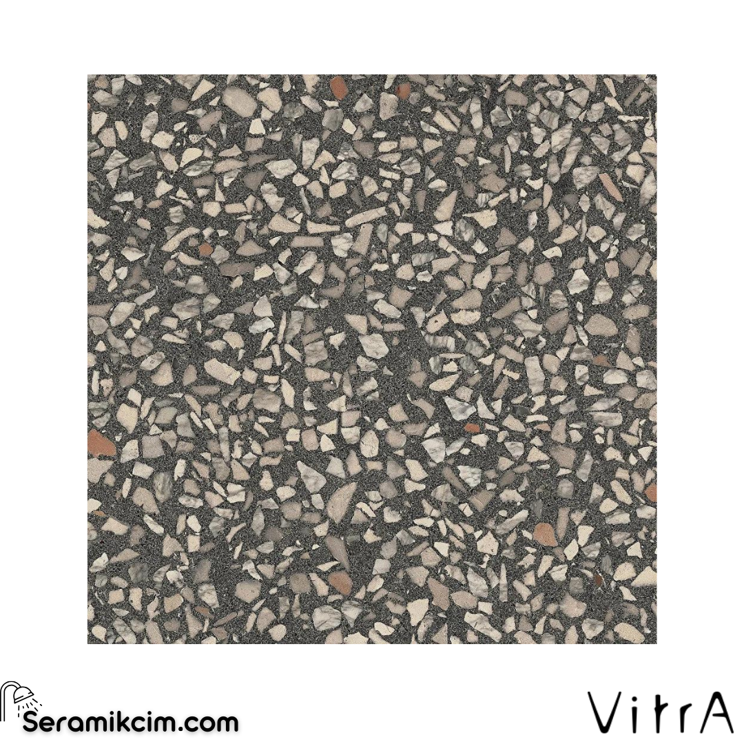Vitra 60X60 CementMix Flake Mrb Koyu Grej Mat R10A 7R