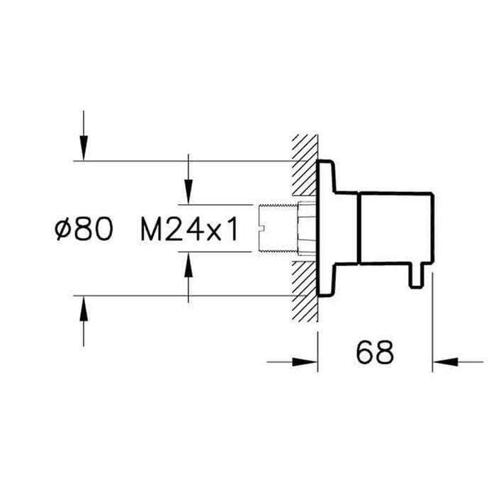 Vitra Ankastre Stop Valf Sıva Üstü Grubu, Krom
