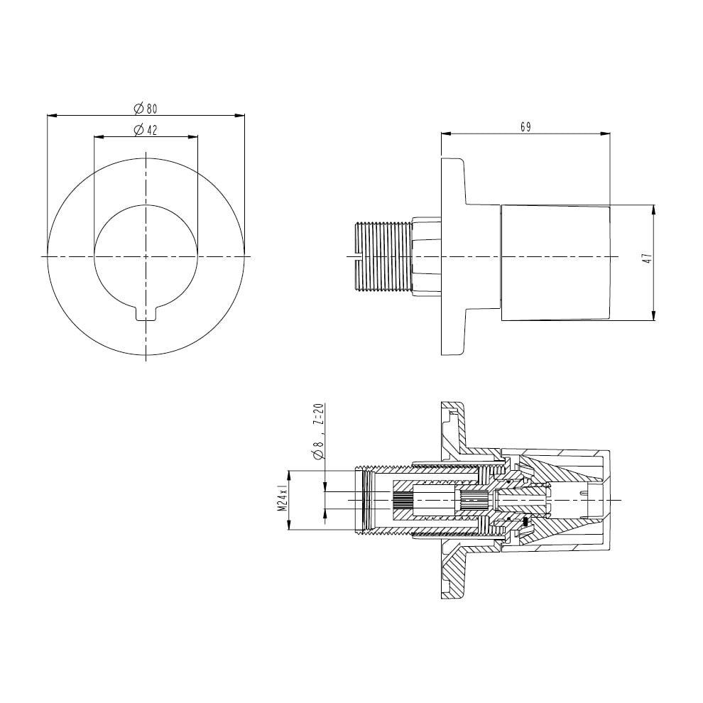 Vitra Ankastre Stop Valf (Sıva Üstü Grubu) - A41461