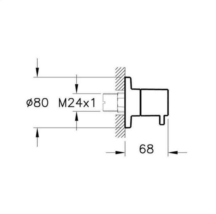 Vitra Ankastre Stop Valf Sıva Üstü Grubu, F.Nikel