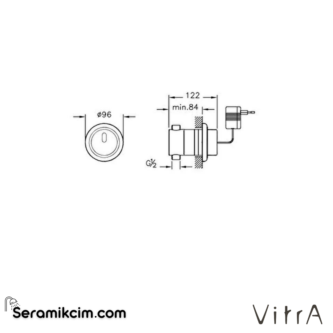 Vitra Ankastre Temassız Duş Bataryası (Elektrikli) - A47045