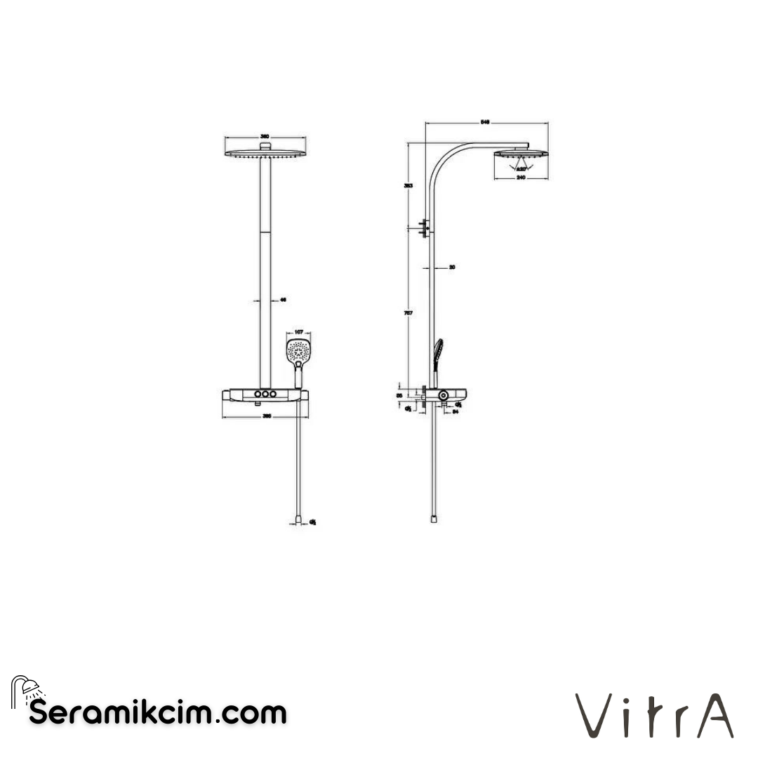 Vitra Aquacontrol Charm 360 3F Duş Sistemi  - A47204