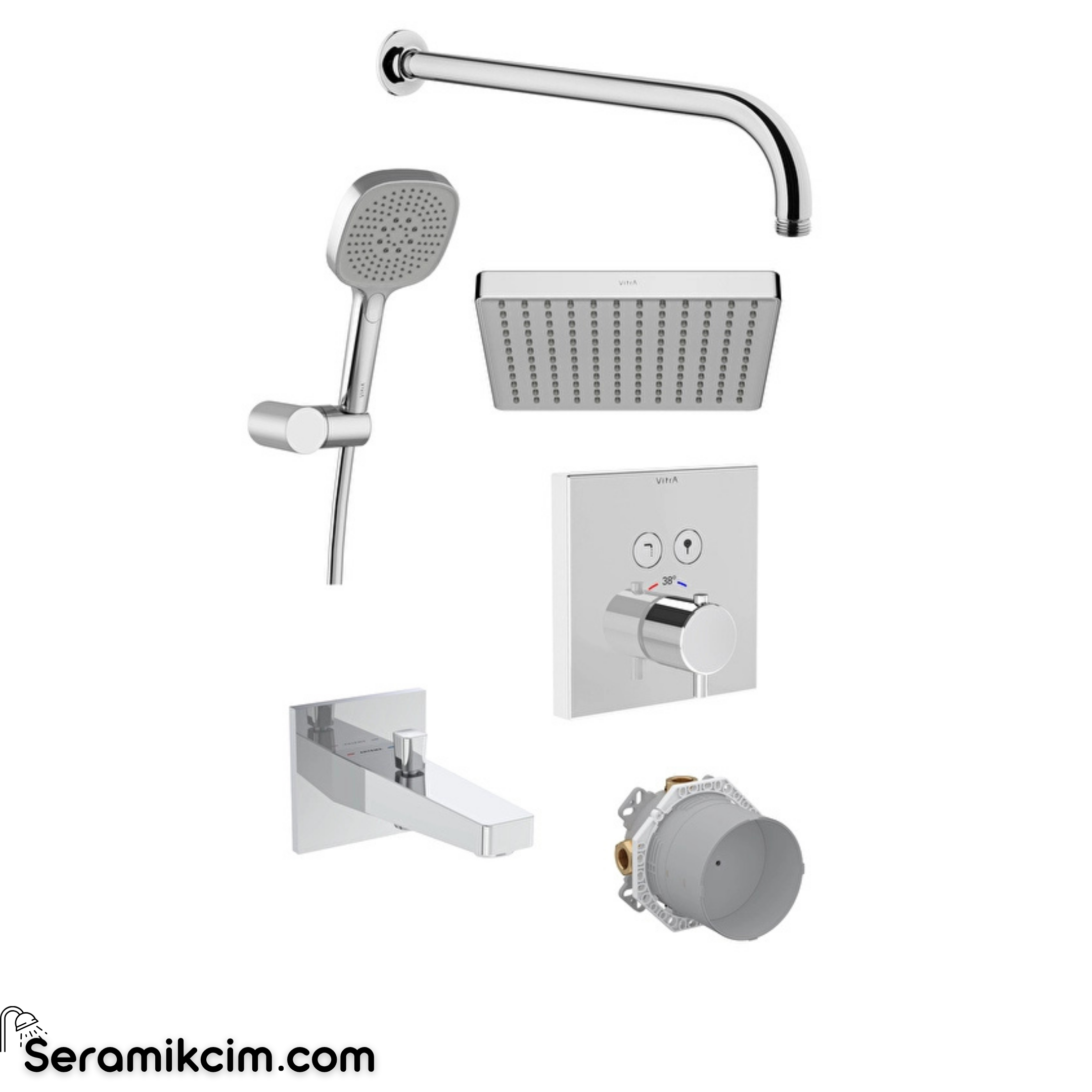 VitrA Aquacontrol Square Ankastre Banyo Seti Krom A49327