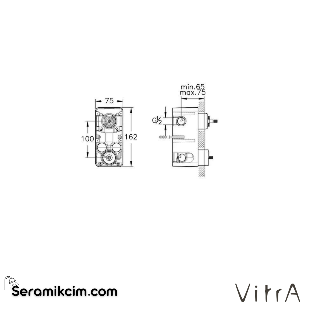 Vitra Aquaheat Ankastre Banyo/Duş Bataryası (Sıva Altı Grubu) - A47114