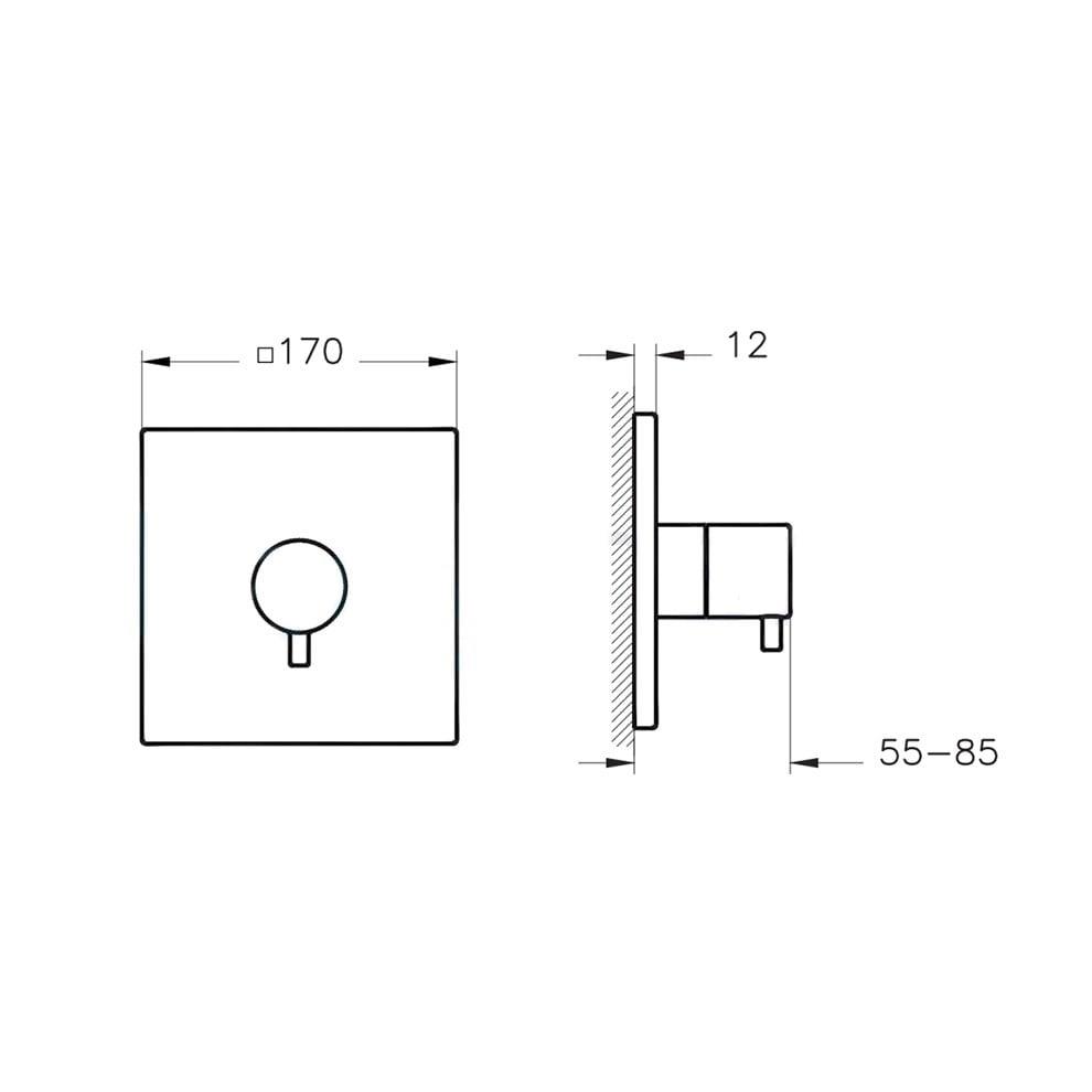 Vitra Aquaheat Square 3 Yollu Yönlendirici (V-Box Sıva Üstü Grubu), Krom - A42670