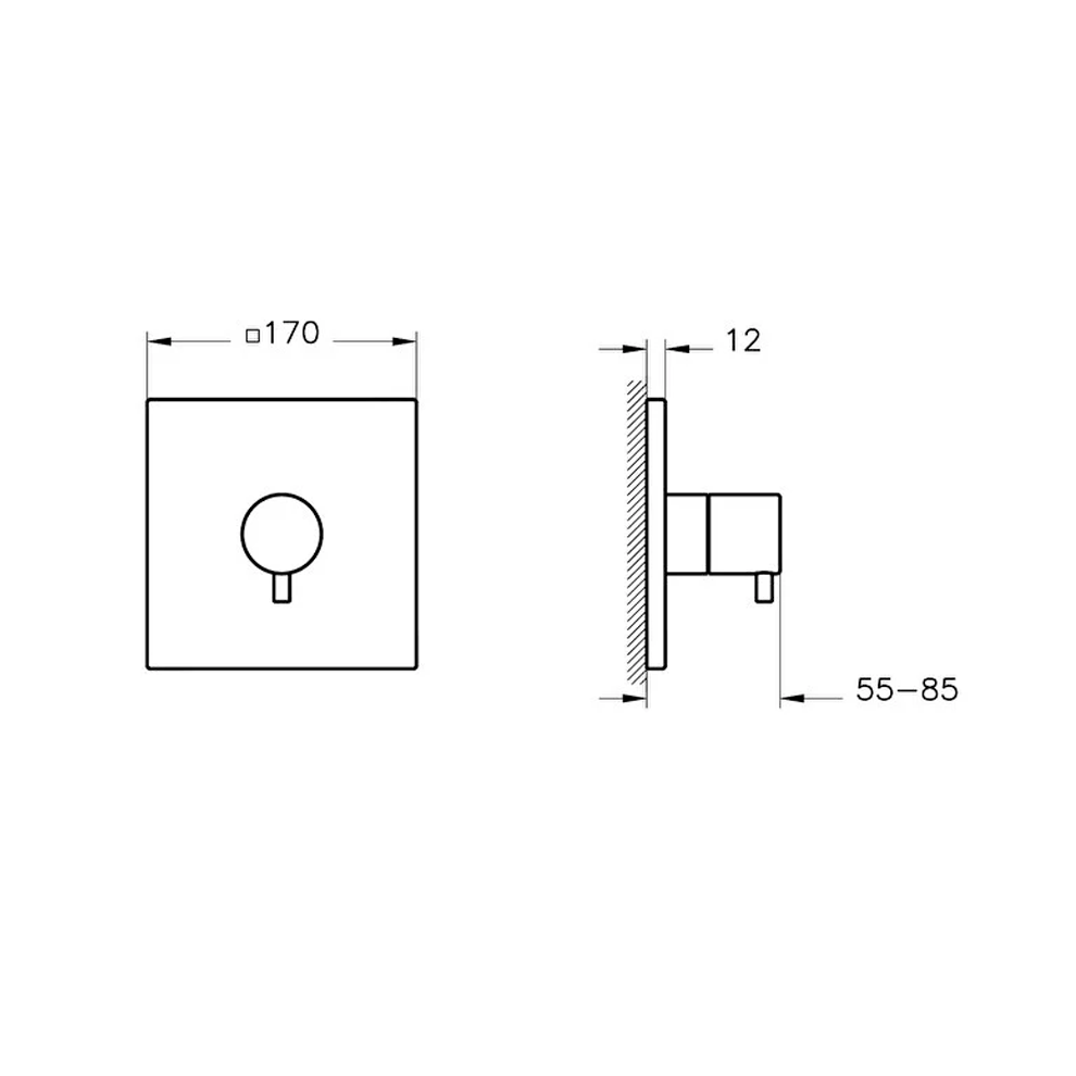 Vitra Aquaheat Square 3 Yollu Yönlendirici (V-Box Sıva Üstü Grubu), Mat Siyah - A4267036
