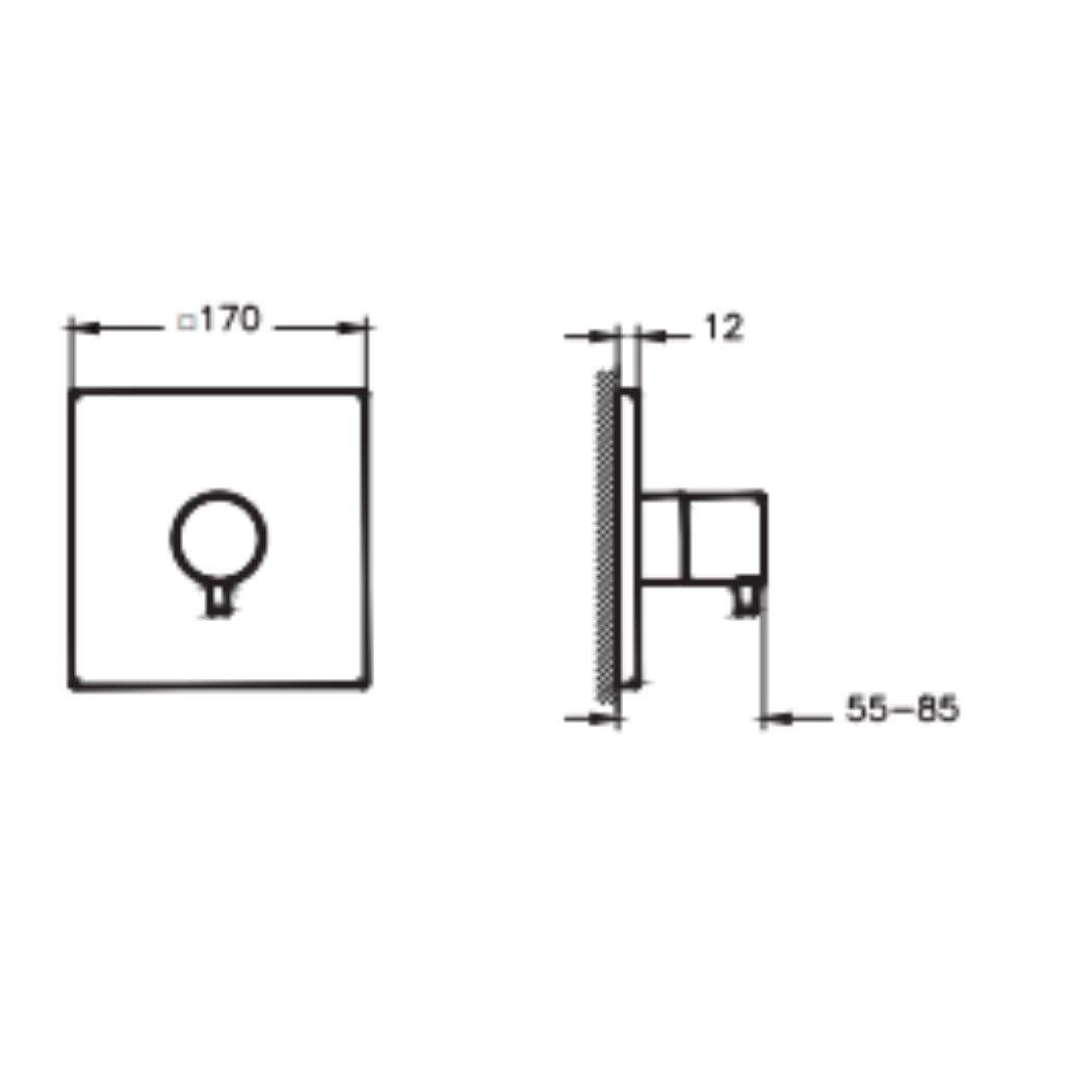 Vitra Aquaheat Square 3 Yollu Yönlendirici (V-Box Sıva Üstü Grubu), Altın - A4267023