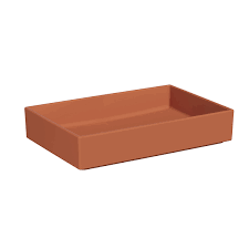 VitrA Archiplan Çanak Lavabo Dikdörtgen, 60x38 cm Armatür Deliksiz, Su Taşma Deliksiz, Mat Terra Rosa - 7441B077-0016