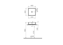 VitrA Archiplan Çanak Lavabo Kare, 40x40 cm Armatür Deliksiz, Su Taşma Deliksiz, Beyaz - 7440B003-0016