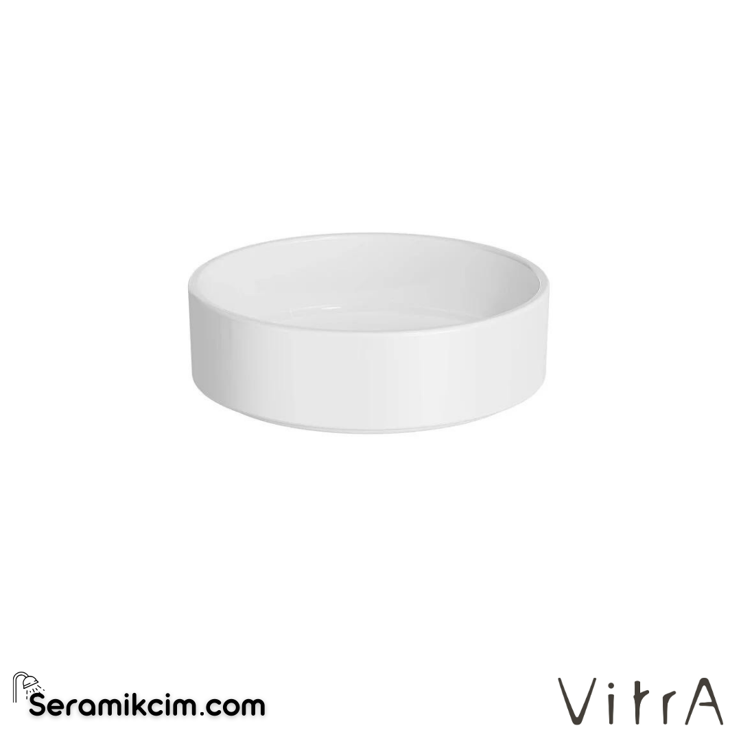 VitrA Archiplan Çanak Lavabo Yuvarlak, 40x40 cm Armatür Deliksiz, Su Taşma Deliksiz, Beyaz - 7439B003-0016