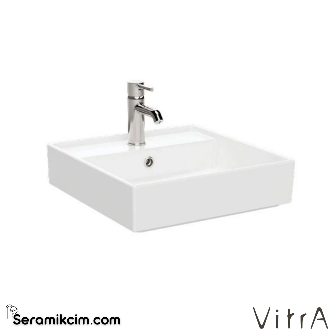 VitrA Archiplan Lavabo 45x46 cm Tek Armatür Delikli, Su Taşma Delikli, Beyaz - 7413B003-0001