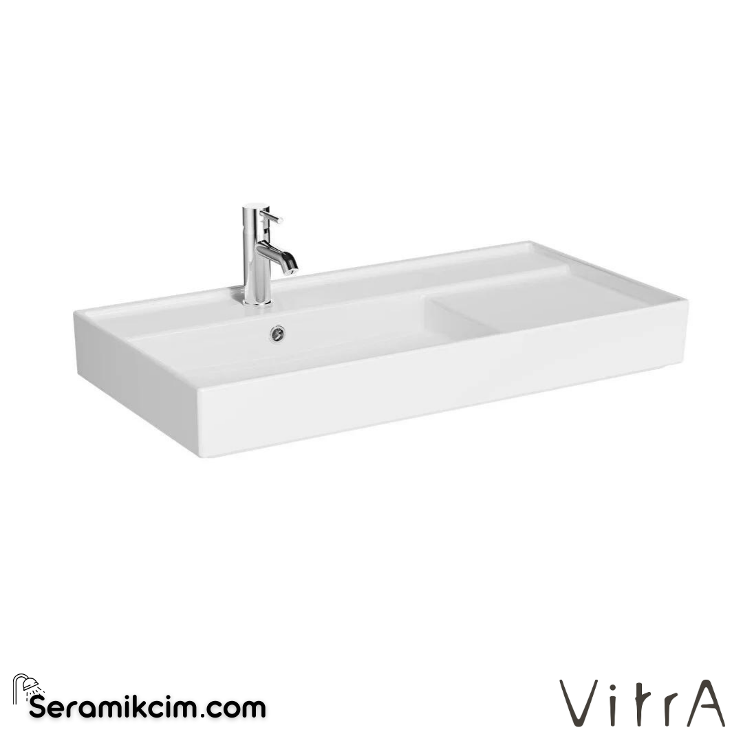 VitrA Archiplan Lavabo 90x46 cm Tek Armatür Delikli, Su Taşma Delikli, Beyaz - 7416B003-0001