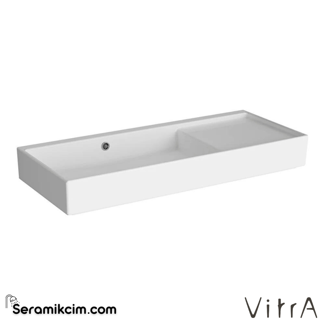 VitrA Archiplan Lavabo Kompakt, 90x38 cm Armatür Deliksiz, Su Taşma Delikli, Beyaz - 7405B003-0012