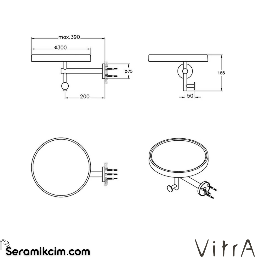 VitrA ArchiPlan Seramik Etajerli Havluluk A44006