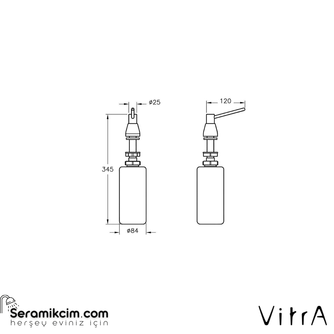Vitra Arkitekta Arkitekta Ankastre Sıvı Sabunluk, Kilitlemesiz (1000 Ml)