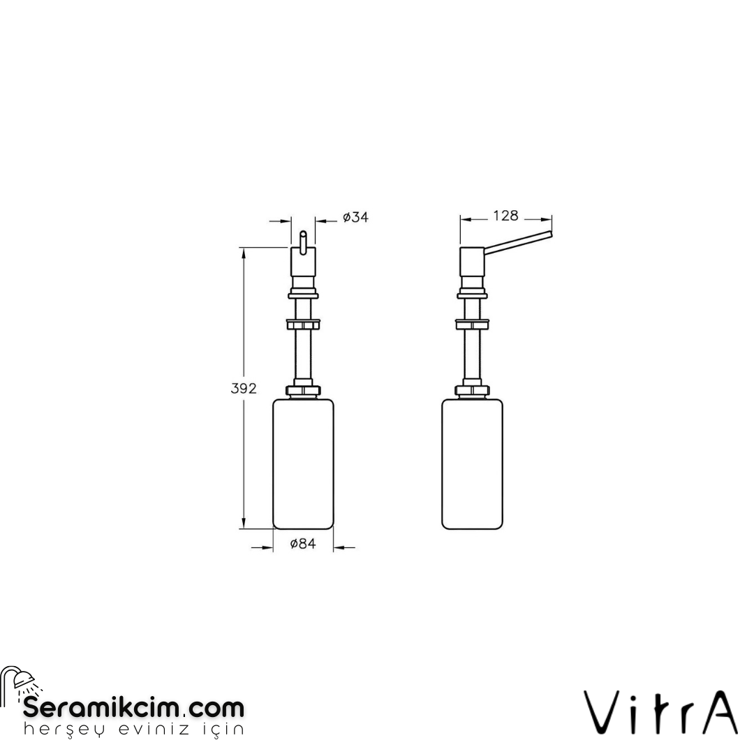 Vitra Arkitekta Arkitekta Ankastre Sıvı Sabunluk, Kilitlemeli (1000 Ml)