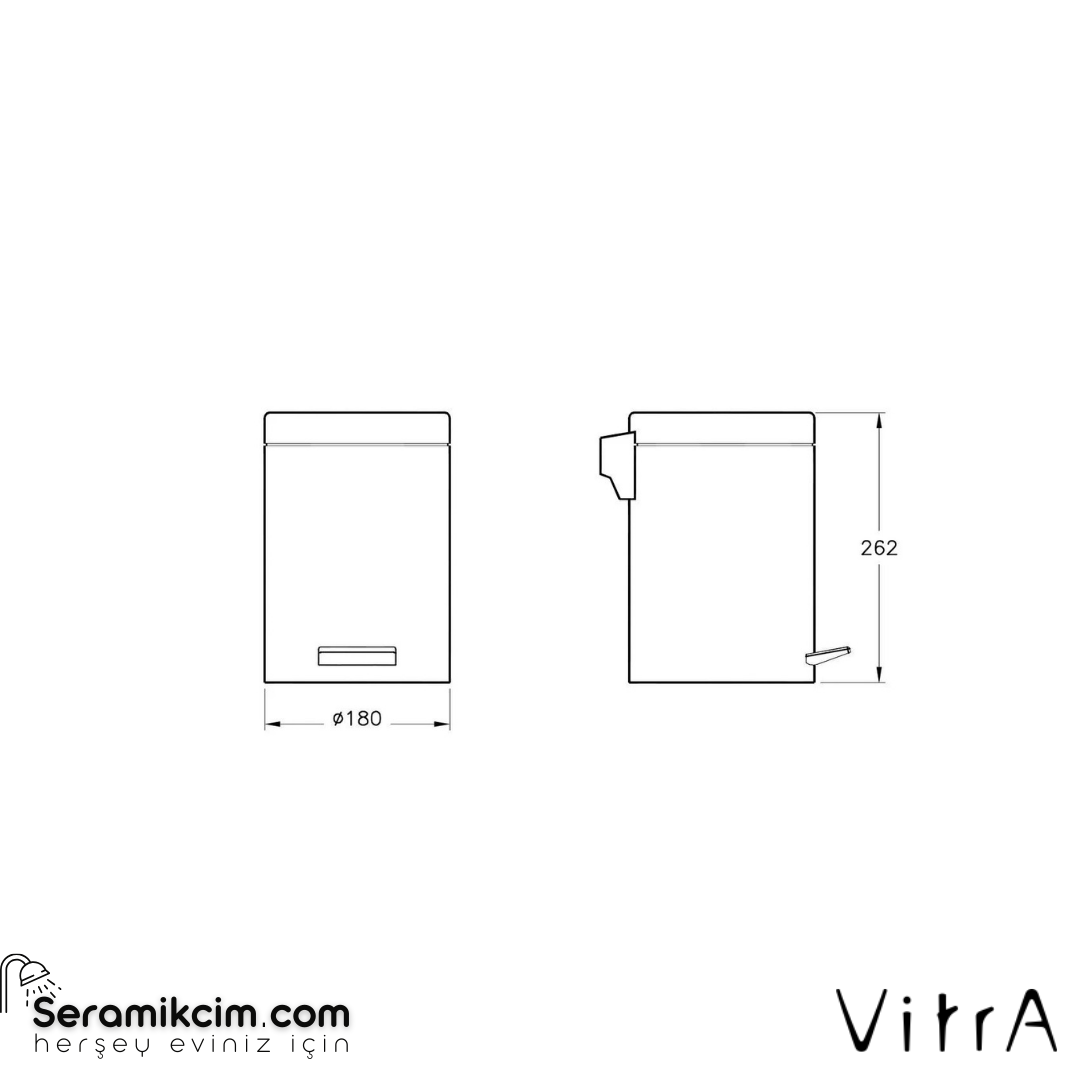 Vitra Arkitekta Çöp Kovası - 3 Lt., Parlak Paslanmaz Çelik