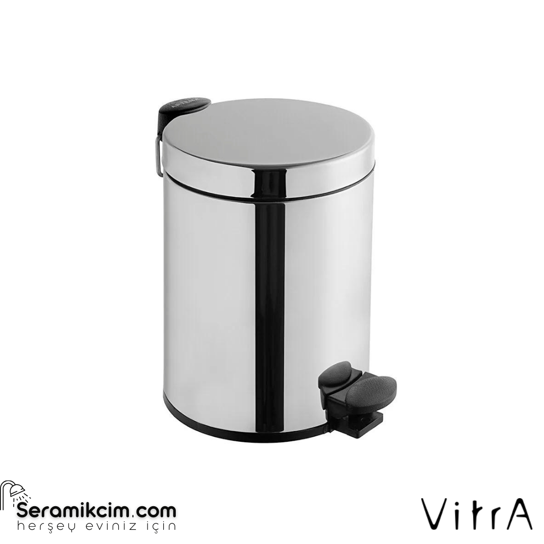 Vitra Arkitekta Çöp Kovası - 4,5 Lt., Yavaş Kapanır, Parlak Paslanmaz