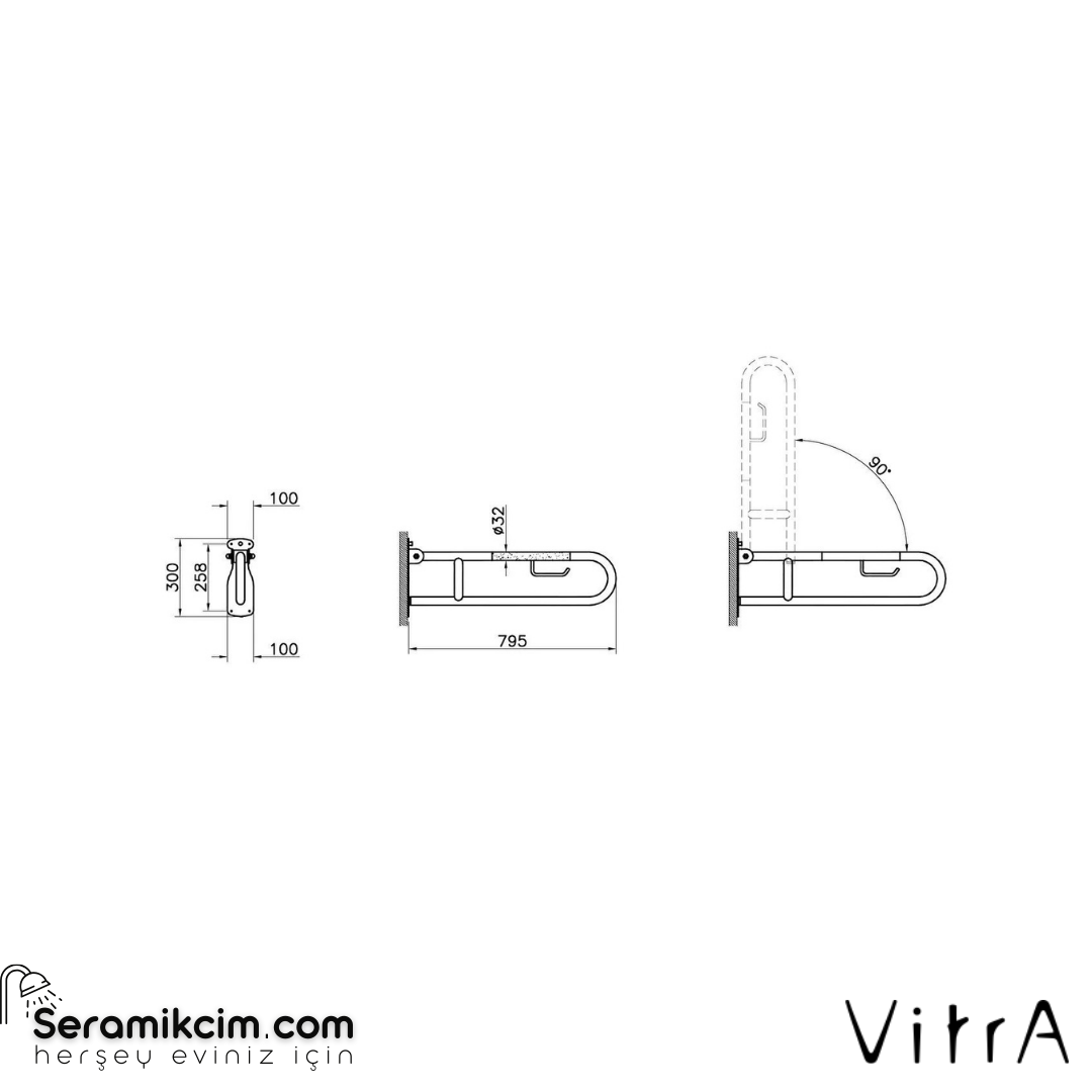 Vitra Arkitekta Katlanabilir Tutunma Barı