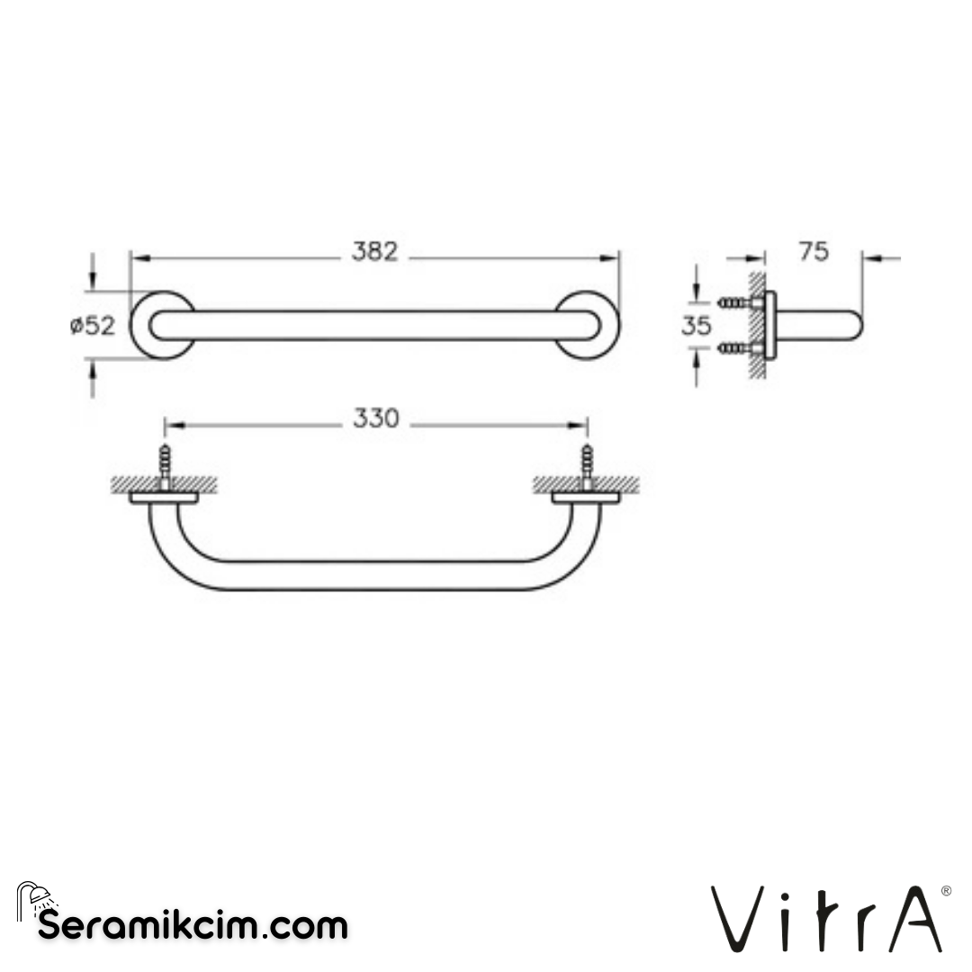 VitrA Arkitekta Uzun havluluk (33 cm) A44276 - A44276