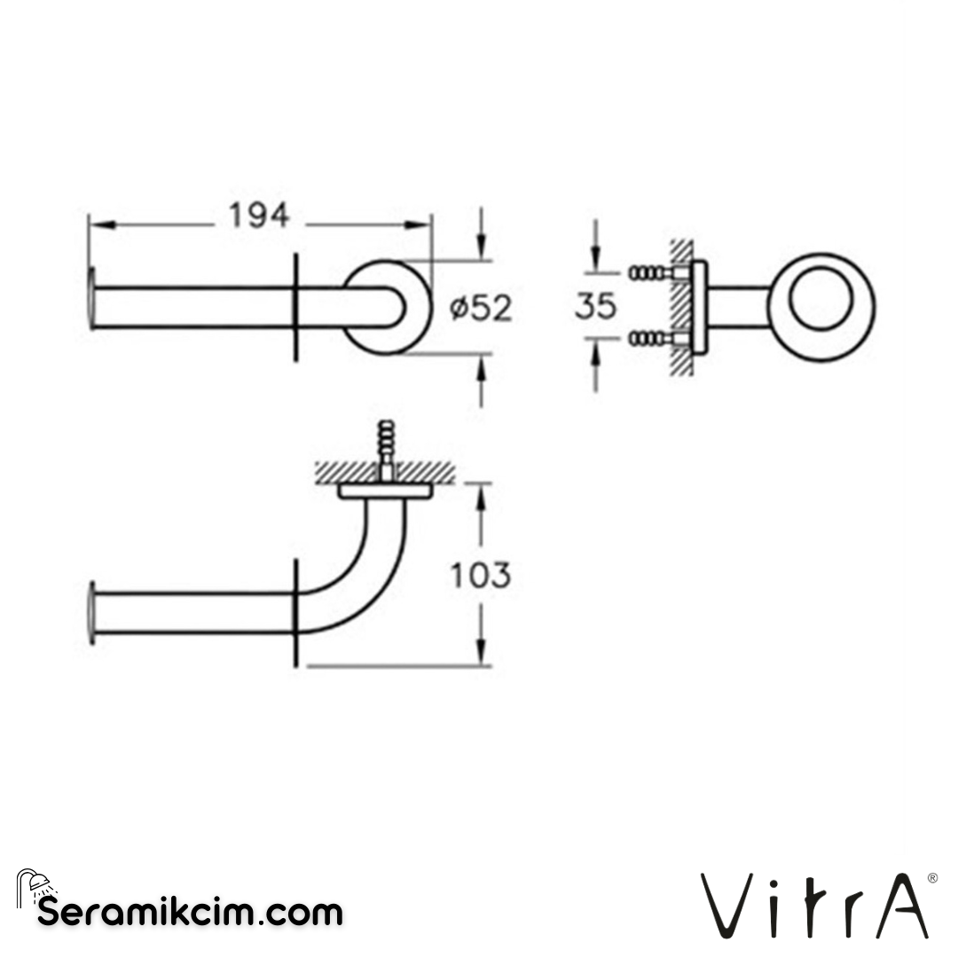 VitrA Arkitekta Yedek Tuvalet Kağıtlığı A44272 - A44272