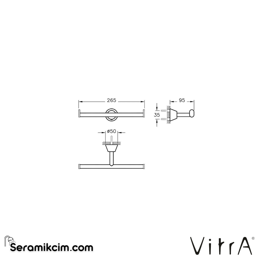 VitrA ArkitektaTuvalet Kağıtlığı ikili krom A44581 - A44581