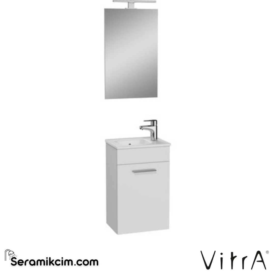 Vitra Banyo Dolabı Seti, Kapaklı, 40 Cm, Parlak Beyaz 75022 - 75022