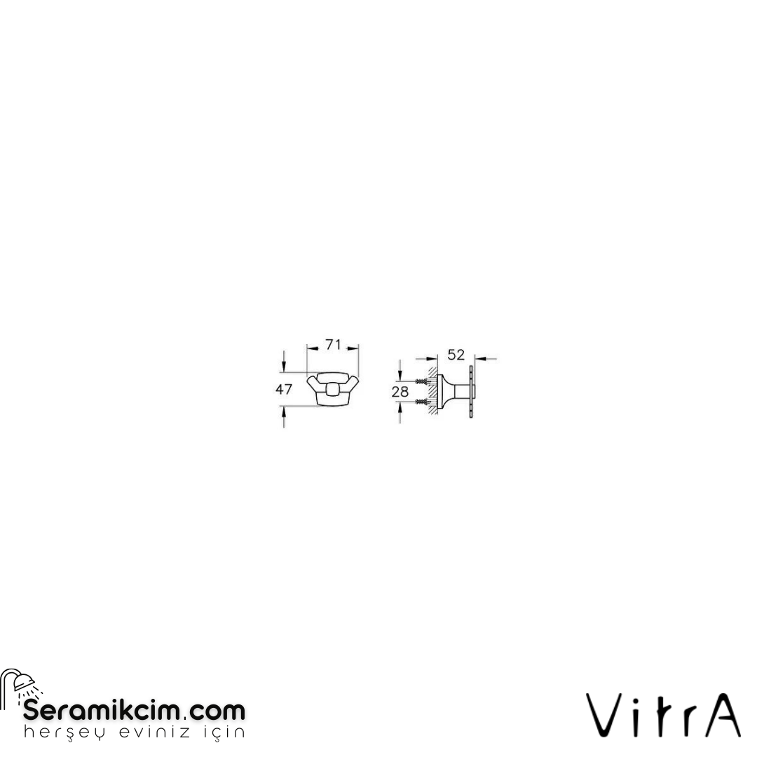 Vitra Base 400 Askı, İkili, Siyah