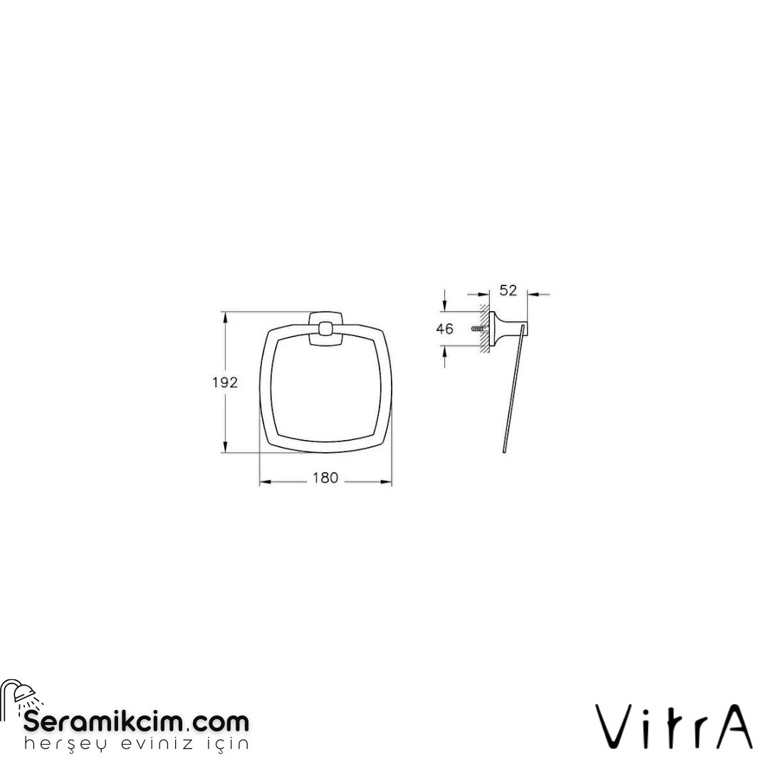 Vitra Base 400 Halka Havluluk, Krom