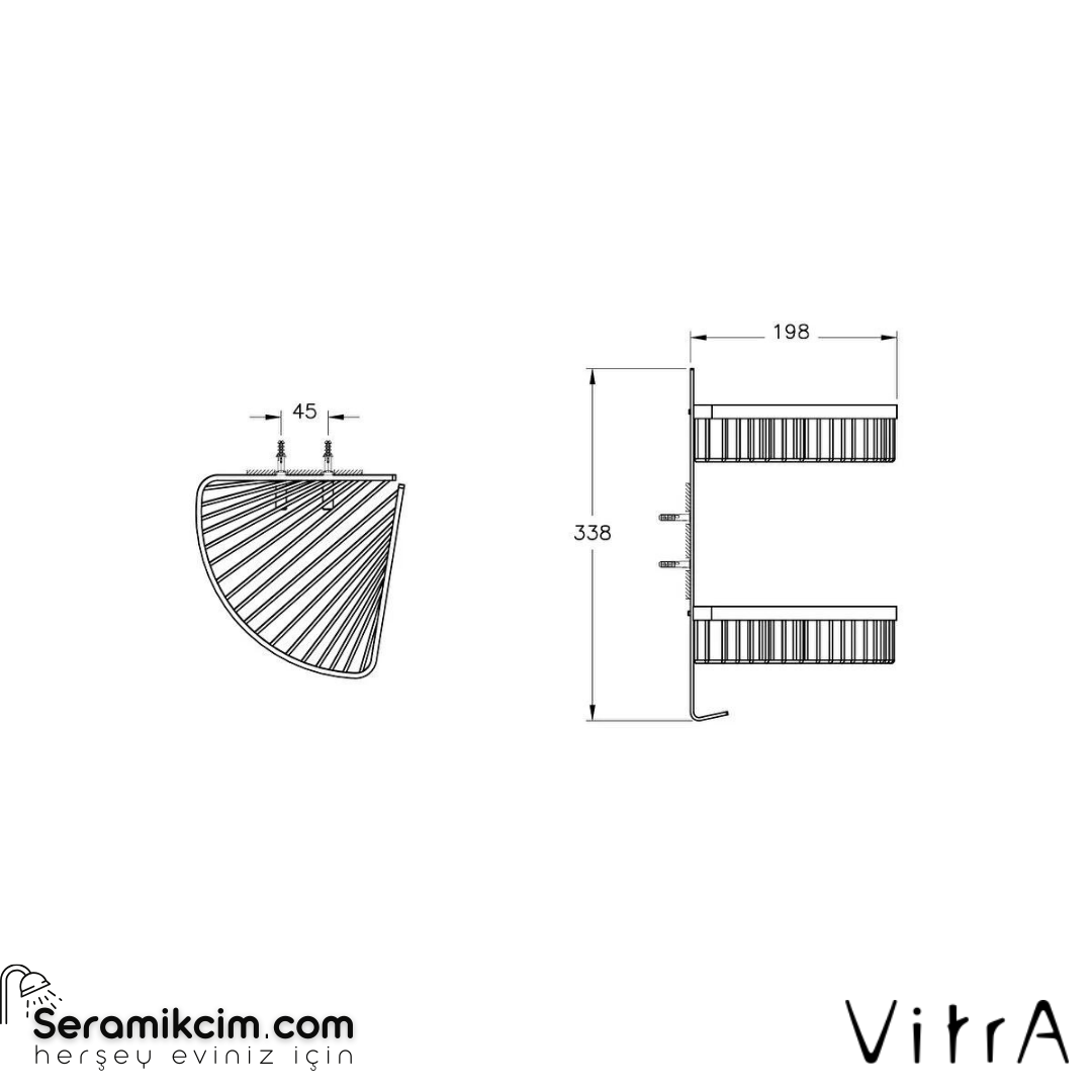 Vitra Base 400 Malzemelik, İkili, Siyah