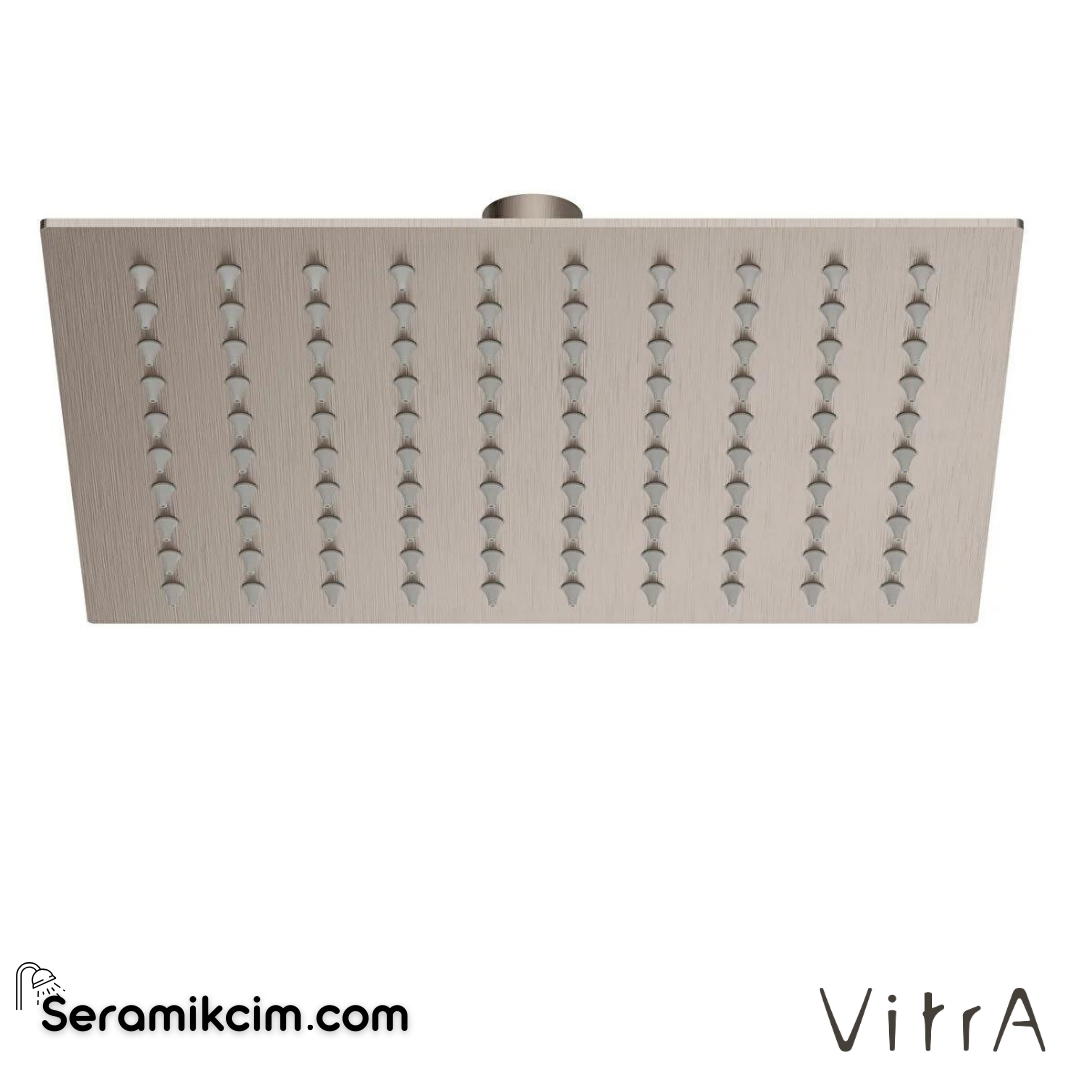 Vitra Bliss Square 2F Duş Başlığı, Fırçalı Nikel - A4579234
