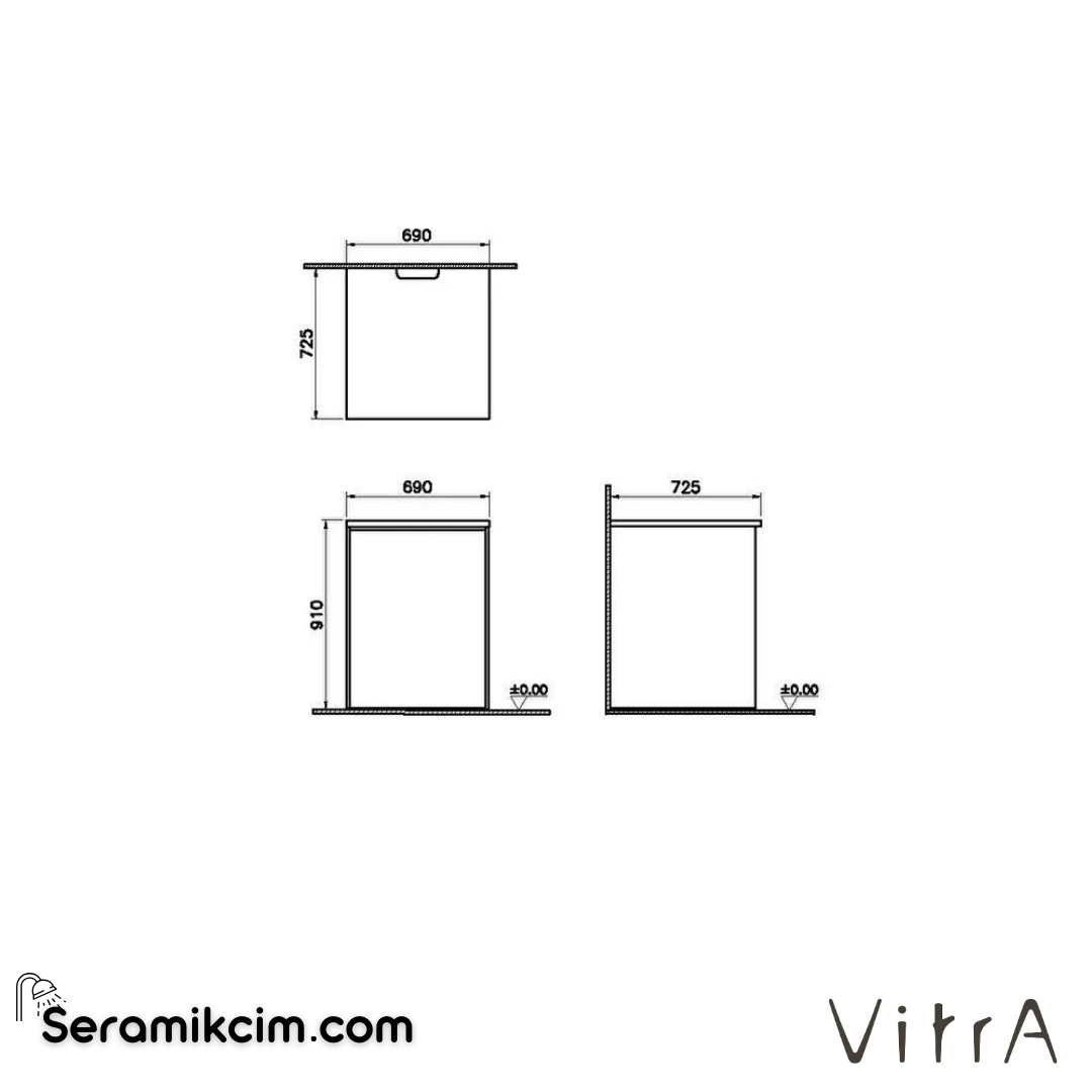 Vitra Çamaşır Makinesi Paneli, Altın Meşe - 65555