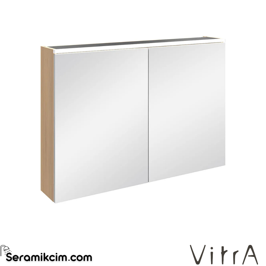 VitrA Core Dolaplı Ayna 100 cm aydınlatmalı altın meşe 80515