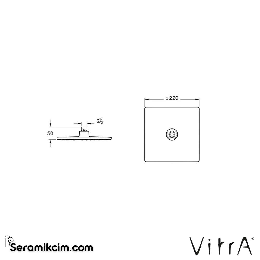 Vitra Duş Başlıkları Rain Q Duş Başlığı Krom A45707STA - A45707STA