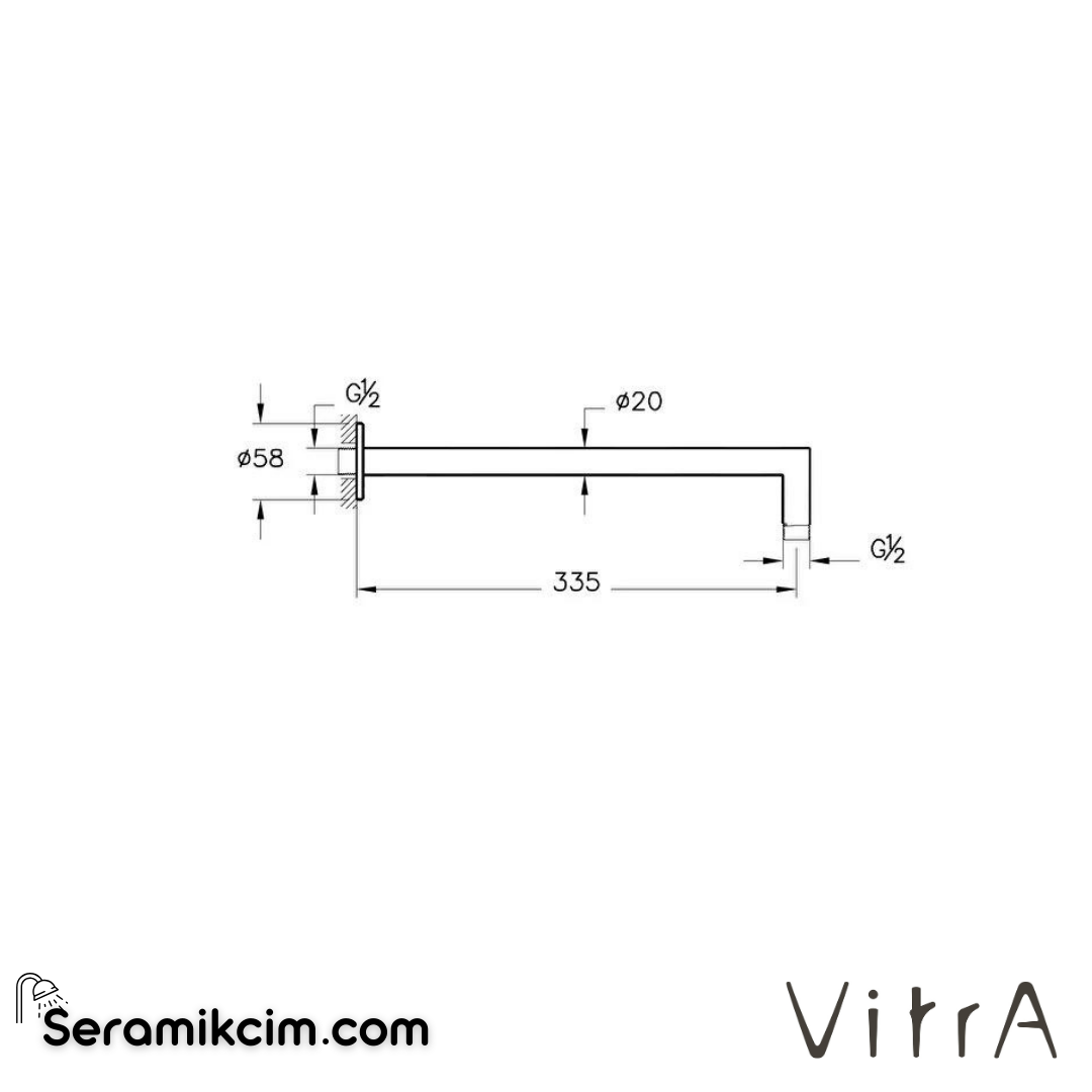 VitrA  Duş dirseği (90 derece, duvardan) A4263174 - A4263174