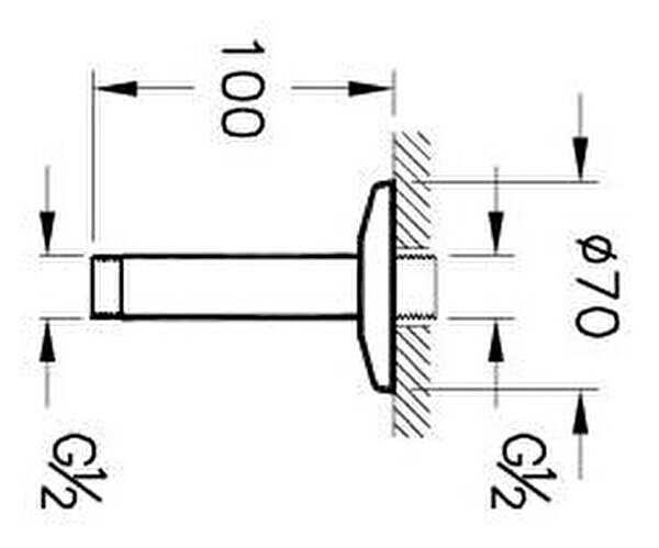 VitrA Duş Dirseği (Tavandan, Kısa) Soft Altın A4564974 - A4564974