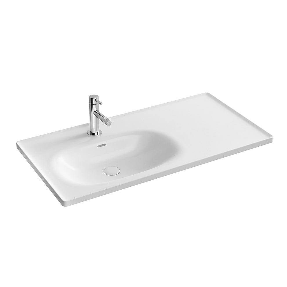 Vitra Equal Etajerli Lavabo 100X52 Cm Tek Armatür Delikli, Su Taşma Delikli, Clean, Beyaz - 7243B403-0001