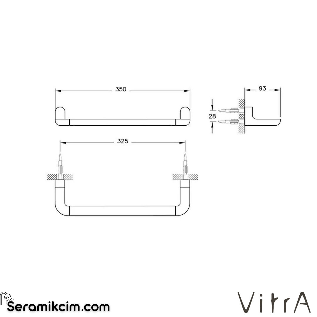VitrA Eternity Kısa Havluluk Krom A44304