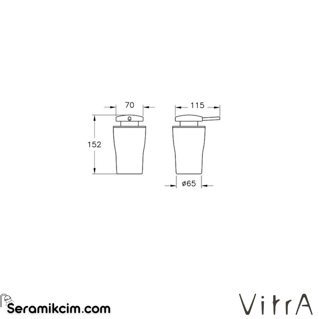 VitrA Eternity Sıvı Sabunluk Parlak Siyah A4432039