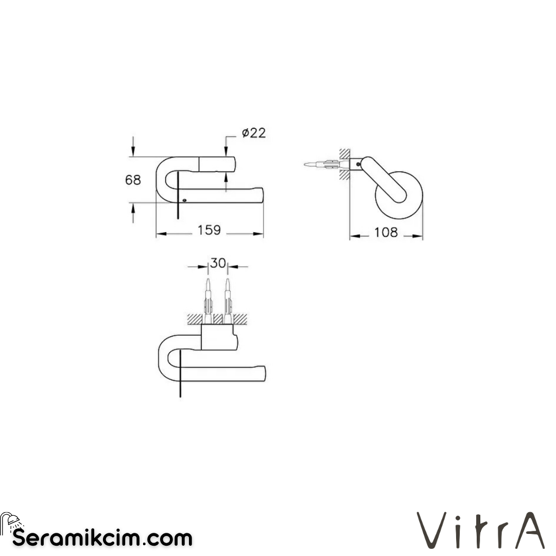 VitrA Eternity Tuvalet Kağıtlığı Parlak Siyah A4432339