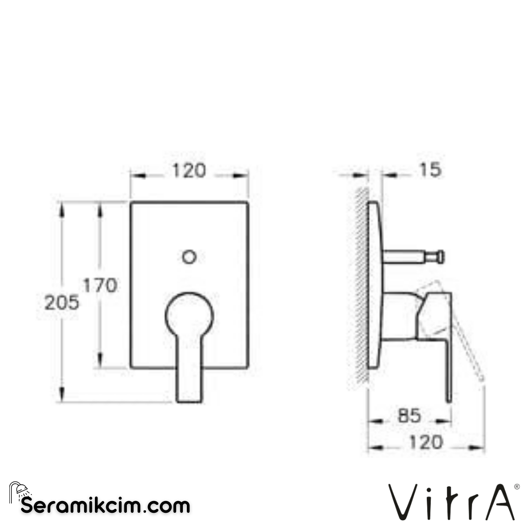 VitrA Flo S Ankastre Banyo Bataryası (sıva üstü grubu) Krom A42212 - A42212