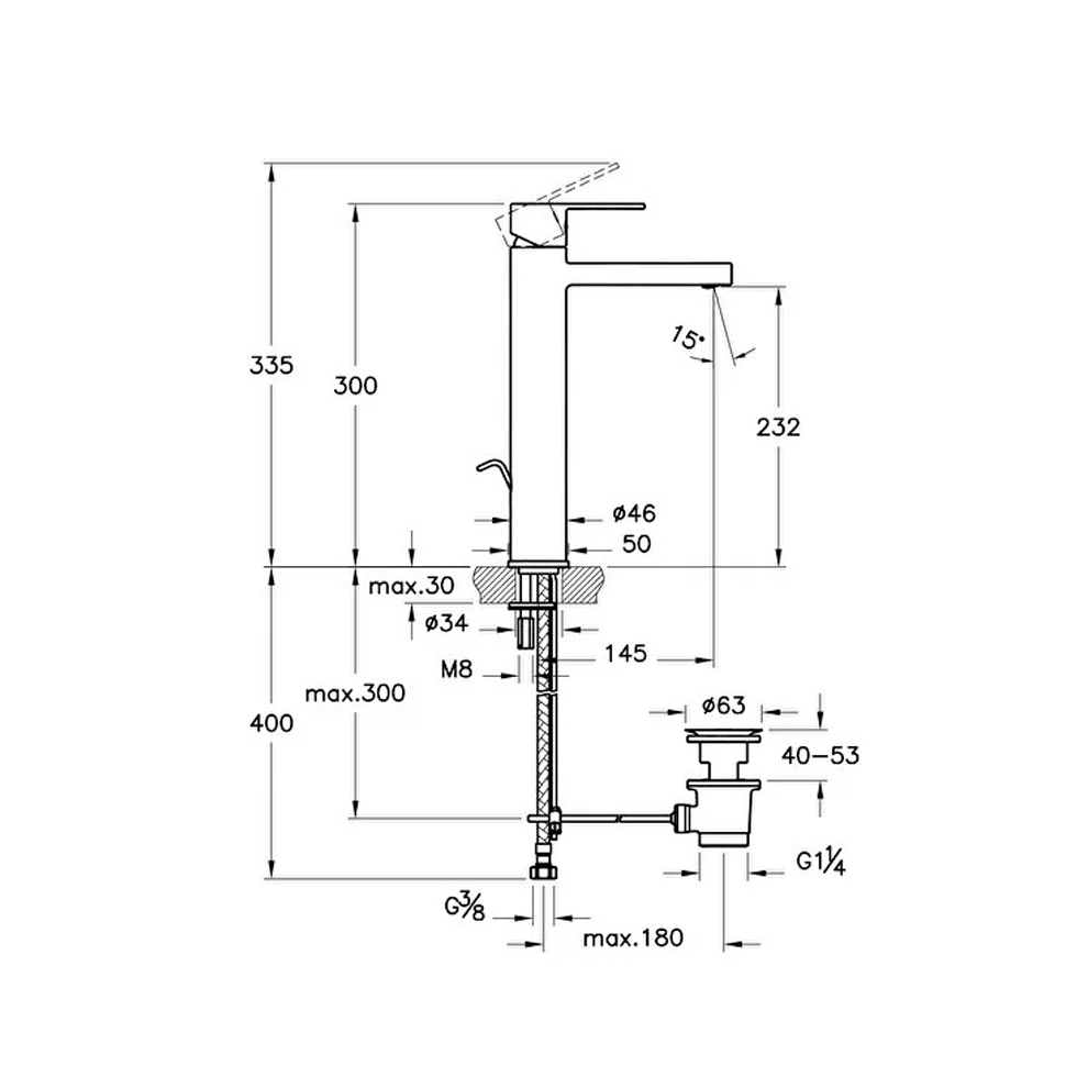 VitrA Flo S Çanak Lavabo Bataryası Sifon Kumandalı Altın A4194223 - A4194223