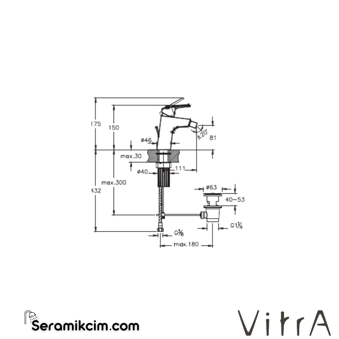 VitrA Flow Round Bide Bataryası Krom A42933 - A42933