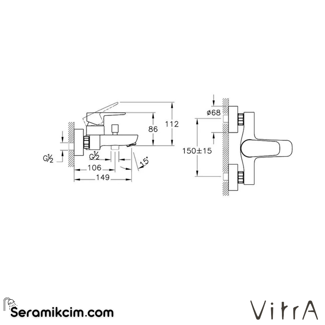 VitrA Flow Soft Banyo Bataryası Krom A42946 - A42946