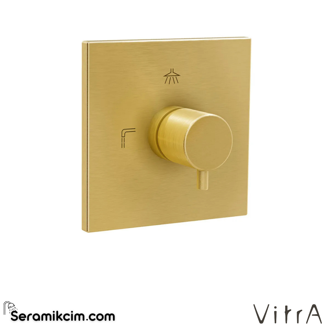 VitrA Flow Square Ankastre 3 Yollu Yönlendirici (V-Box, sıva üstü grubu) Fırçalı Altın A4338825 - A4338825