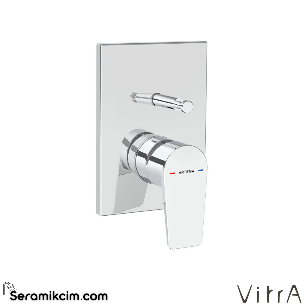 VitrA Flow Square Ankastre Banyo Bataryası (sıva üstü grubu) Krom A43208 - A43208