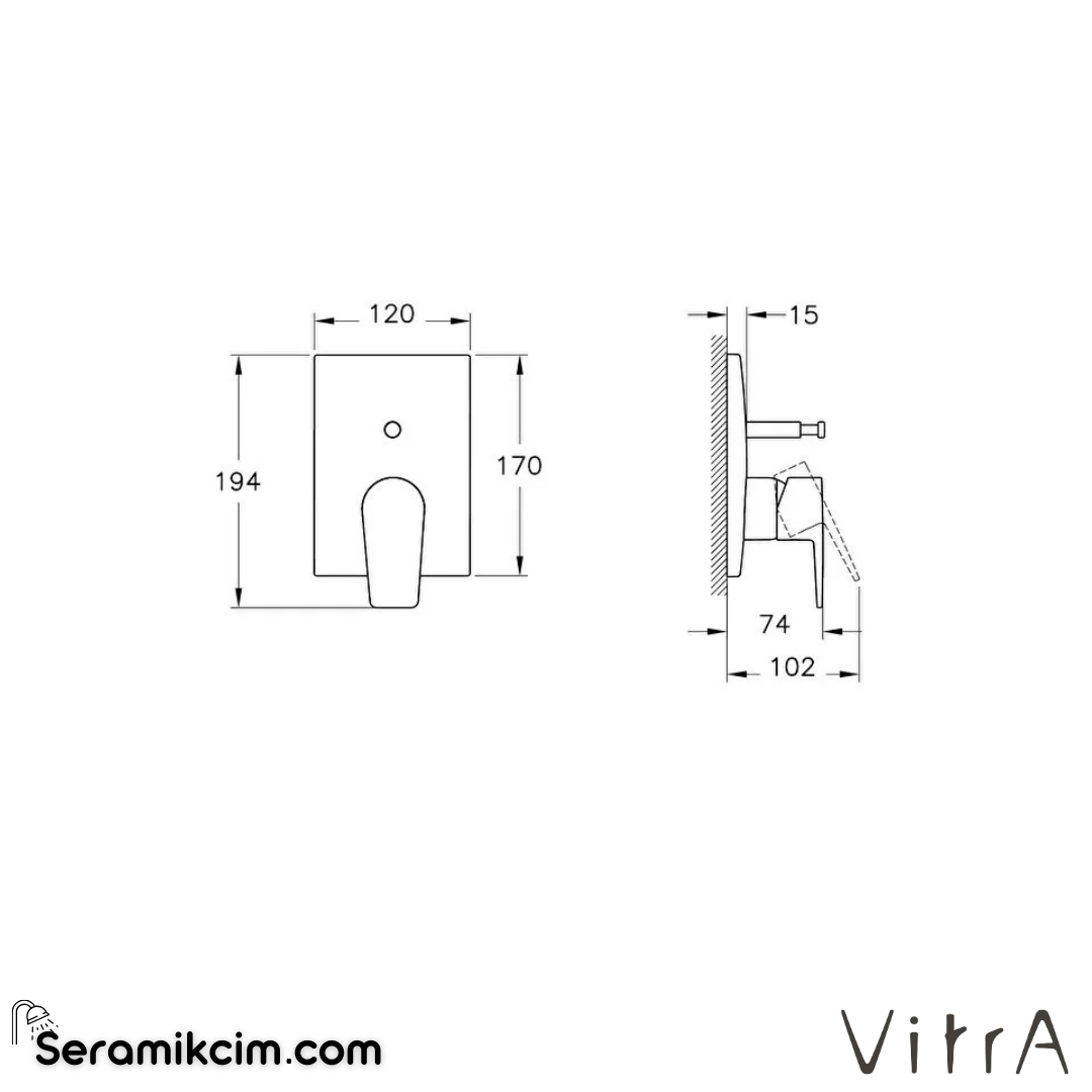 VitrA Flow Square Ankastre Banyo Bataryası (sıva üstü grubu) Mat Siyah A4320836 - A4320836