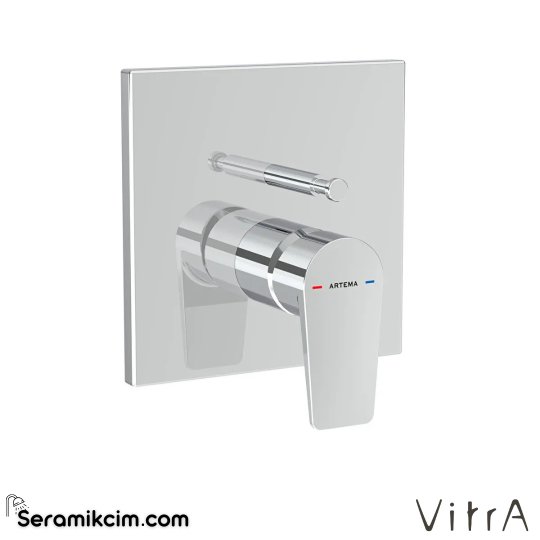 VitrA Flow Square Ankastre mekanik Banyo Bataryası (V-Box, sıva üstü grubu) Krom A43238 - A43238