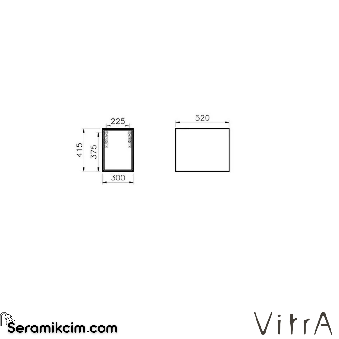 VitrA Frame Açık Ünite 30cm Mat Soft Siyah 61267